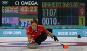 Britain's Vicky Adams is a study in concentration